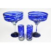 Eye4Art Mexican Margarita Glasses and matching tequila shot glasses Blue