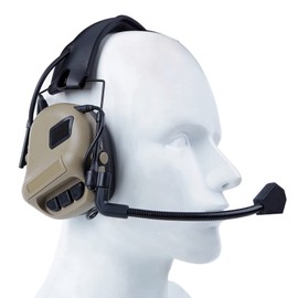 Military Headset, Retractable Gaming Hunting Headphones with Microphone, Without Noise Cancelling Function, for Military Radio Walkie Talkie