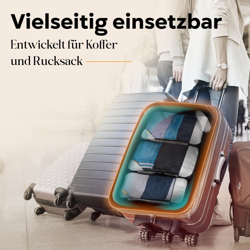 Packing Cubes with Compression for Suitcase and Backpack with Packing