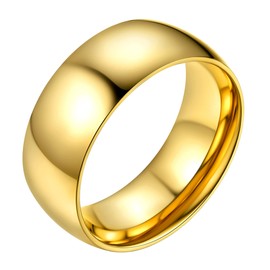 Bestle 8mm Gold Rings Love Statmenet Engagement/Wedding Band Rings, Gold Promise Rings for Women Men, Suit Any Occasion and Everyday Wear, Size 12