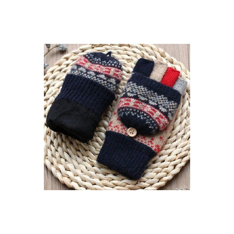 UNICOLD Winter Knitted Fingerless Gloves Thermal Insulation Warm Thickended Wool