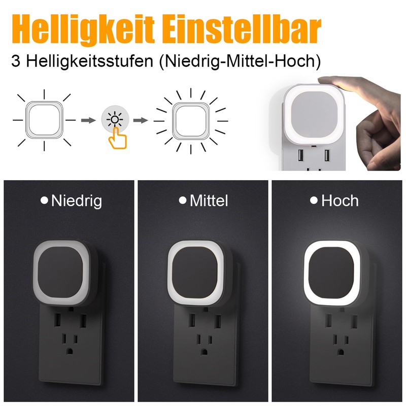 YUNLEX Night Light Socket with Twilight Sensor, Pack of 2