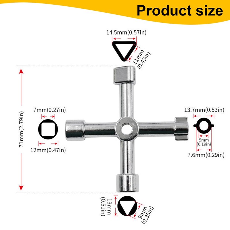 OUDQFCJ 1 x 4-way multifunctional key, universal control cabinet key,