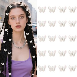 Amariver Mini Butterfly Hair Clips Glitter 90s Accessories for Women 20Pcs Small Hair Clips Fashion Accessories for Girls