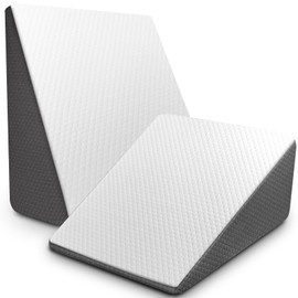 OAISZ Wedge Pillow for Sleep Apnea, 12 Inch Bed Wedge Pillow for Headboard, Wedge Pillow for Acid Reflux, After Surgery, Snoring, Cooling Memory Foam Top Triangle Pillow Wedge, Removable Cover