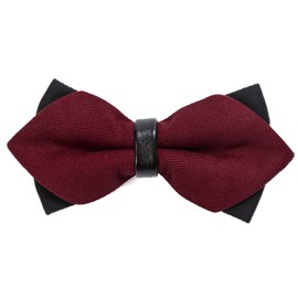 DonDon gent's retro-look pointed bow tie with hook fastener pre-tied and length adjustable dark red