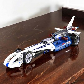 Drag Racing CaDA Building Block Set with Pull Back Function, Sports Car Plug-In Kit, DIY Pull-Back Toy, Model Kit Car, Vehicle Made of Clamping Blocks, Technical Kit for Children and Adults