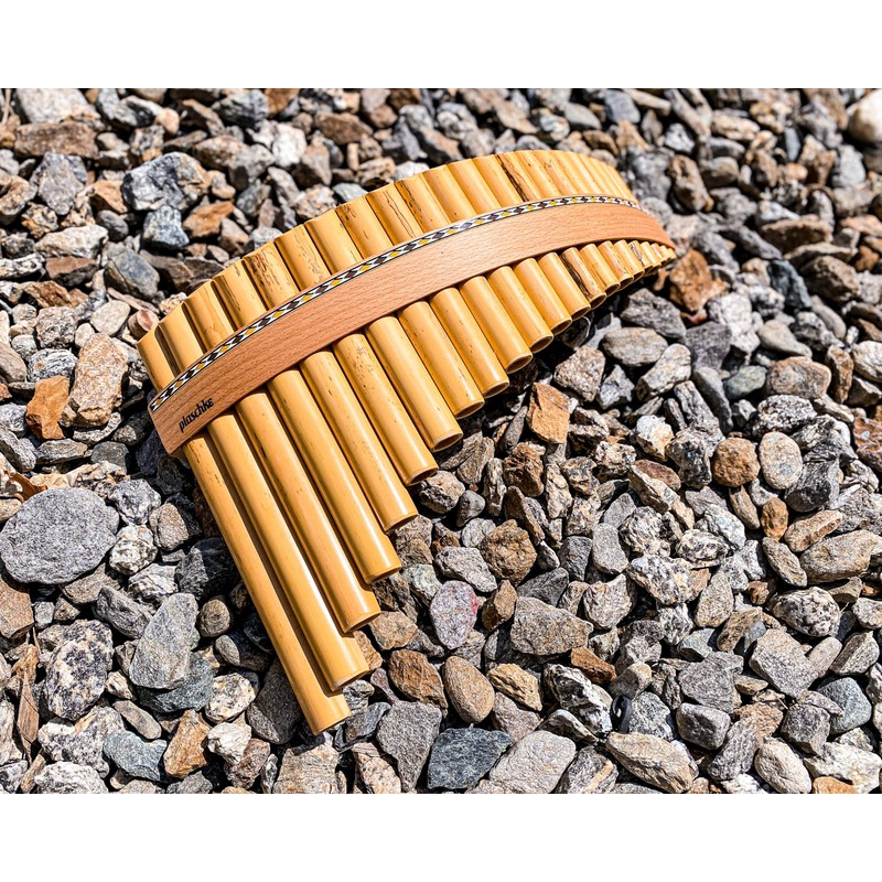 Plaschke Pan Pipe, Wooden Strap Design, Handmade with Textbook, 12