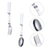 2 Pcs Foldable Stainless Steel Spoons Forks with 2 Case