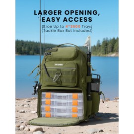 SKYSPER Fishing Tackle Backpack 40L Fishing Bag for Storage Fishing Gear and Equipment, Camping, Hiking