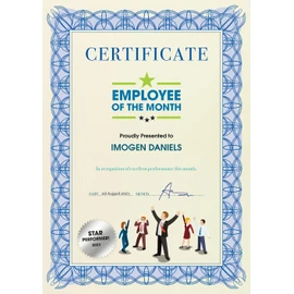 Computer Craft A4 Certificate Papers with Foil Seals, 90gsm, Blue [Pack of 30]