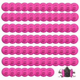 Yizhe 2091-100pack 200PCS 2091 Particulate Filter, Compatible with 6000/6200/6800/7000 FF-4 Series, Cotton, Pink