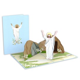 UNIPOP Religious Easter Pop Up Card, Religious Easter Card, Happy Easter Card for Parents, 3D Easter Card, Easter Card for Mother, Catholic Easter Card