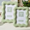 Two's Company Wavy Wood Photo Frames, Sage Green, Set of