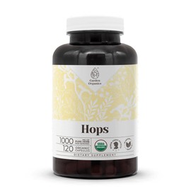 Hops USDA Organic 120 Capsules | High-Potency Natural Supplement | Certified Organic Vegetarian Capsules and Organic Hops (Humulus lupulus) Dried Flower (120 Capsules)