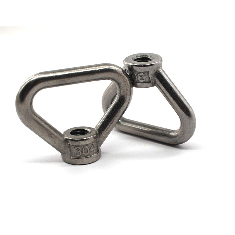 2pcs M20 304 Stainless Steel Triangular Eye Nuts High Strength