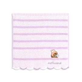 Towel Museum mofusand Hyokkori Towel Handkerchief, Pink, Rabbit Cat Scala, Border, Cute, 43-0030100, Approx. 9.8 x 9.8 inches (25 x 25 cm)