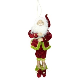 Northlight Enchanted Red Gold and Green Poseable Whimsical Christmas Elf Monarch Figure, 18"