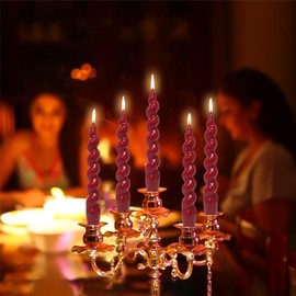 Gedengni Spiral Taper Candle Swirl Candlesticks,7 Inch Red Twisted Candles Short Candle Sticks Colorful Tapered Candles for Table Decor Housewarming Women Gift Idea,2D4PC-RED