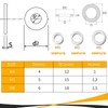 Pack of 150 Washers M4, 304 Stainless Steel Washers Flat,