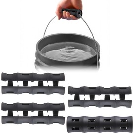 Gulfmew 4 Pack Bucket Handles Replacement, Plastic Handles Grips Fit 5 Gallon Buckets, Ergonomic Bucket Grips for Construction, Gardening, Painting, DIY, Farming and Car Wash Use (Black)