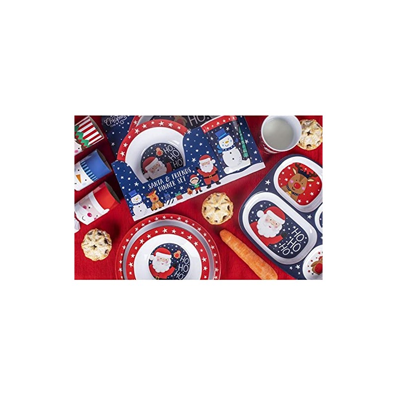 YöL Christmas Toddler Dinner Set Plate Bowl And Cup Festive