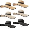 6 Pcs Women Sun Straw Hat Floppy Summer UV Hat