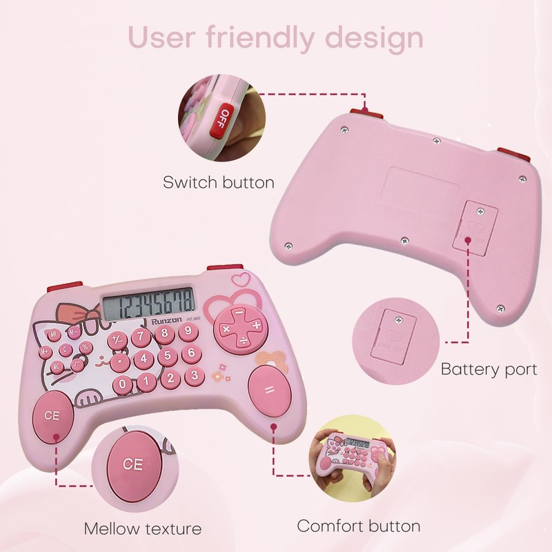 Pink calculators Basic for Teachers Basics Office, Electronic Math, Addition,