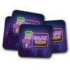 4 Set - Neon Game Room Sign Coaster - Arcade