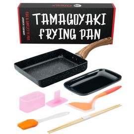 Oleex Tamagoyaki Pan Set – Japanese Omelette Pan with Kitchen Cooking Tools Like Musubi Mold, Spatula & Other Omelet Accessories – Multifunctional PFOA-Free Nonstick Square Frying Pan – 5x7 Inches
