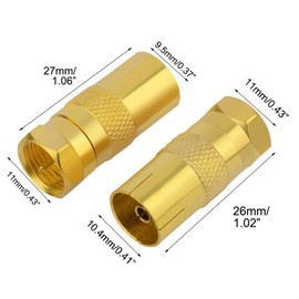 VISSQH Coaxial Adaptor F Type Male to Coaxial Male, Female Adapter, Coaxial Cable F Male Adapter Coaxial Male Female Converter Pack of 4