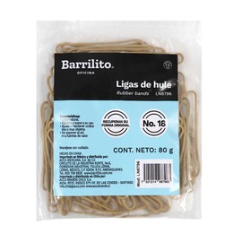 Barrilito Ligas Elásticas No. 18 Hule Natural