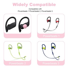 Replacement Eartips Silicone Earbuds Buds Set Compatible with Beats Powerbeat 2 Powerbeat 3 Stereo Wireless Headphones (4 Pair, Pink)