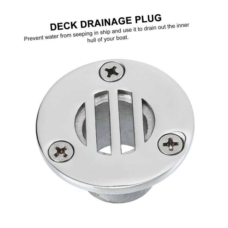 LALAFINA 2 Sets Stainless Steel Boat Deck Drain Plug Durable
