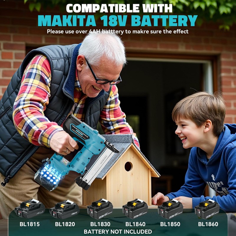 Ecarke Cordless Power Brad Nailers Compatible with Makita 18V Battery,18GA