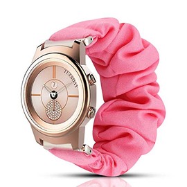 Compatible for 3Plus Callie Band, Blueshaw Fabric Elastic Scrunchie Elastic Watch Band Women Cute Replacement Straps for 3Plus Callie Hybrid SmartWatch (Pink)
