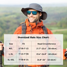 TOP-EX Summer Sun Hats Golf Bucket for Men Big Head Wide Brim Boonie Safari Waterproof Beach UPF50+ Fishing Hiking Beige X-Large XX-Large XL XXL