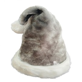 LKQBBSZ Christmas Hat Santa Claus Hats Thicken Xmas Holiday Hat Women Men for Christmas New Year Festive Party Supplies (Gray-Adult)