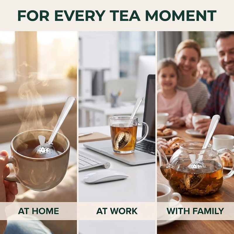 Heart Tea Infuser for Loose Leaf Tea Steeper, Long Grip