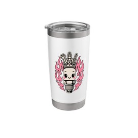 Cute Spark Plug Princess Pink Flame Garage Car Mechanic Stainless Steel Insulated Tumbler