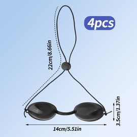 4 Pairs Tanning Goggles, Protective Goggles for Red Light Eye Protection Tanning Eye Protection Eyewear for Sunbathing IPL LED Light (Black)