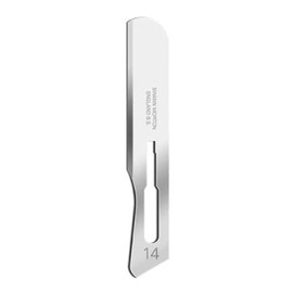 Swann-Morton 0319 Stainless Steel Surgical Scalpel Blade Sterile Size #14 Single Foil Packaging Pack of 100