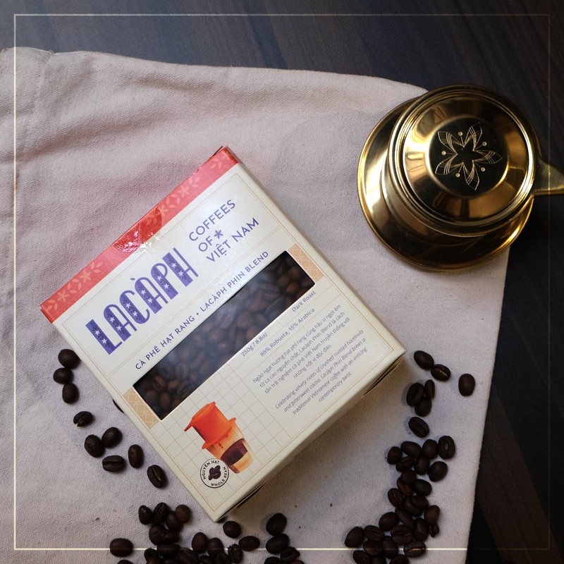 LACÀPH PHIN BLEND - Vietnamese Coffee Whole Bean with 85%