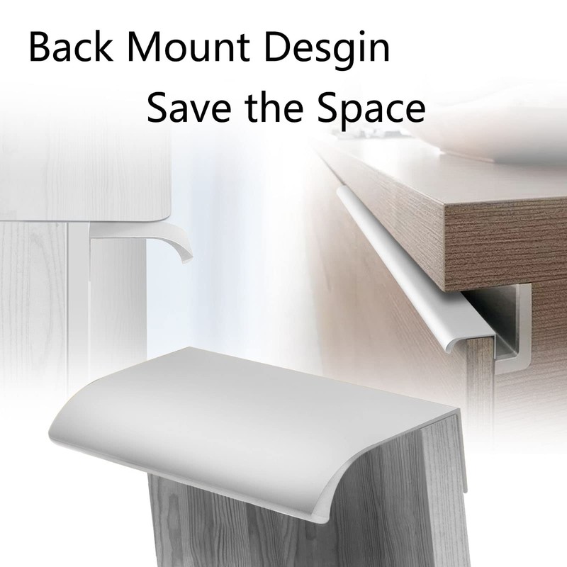 Cjueiom 6 Pack Concealed Kitchen Cupboard Handles 128mm Hole Center