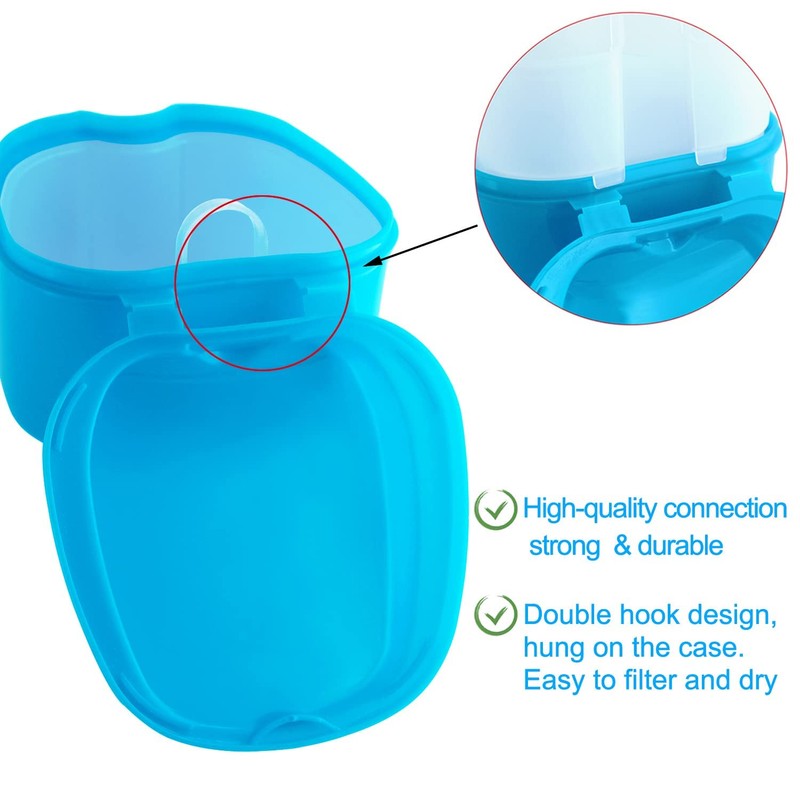2 Pack Denture Case Dental Mouthguard Case, Denture Bath Box