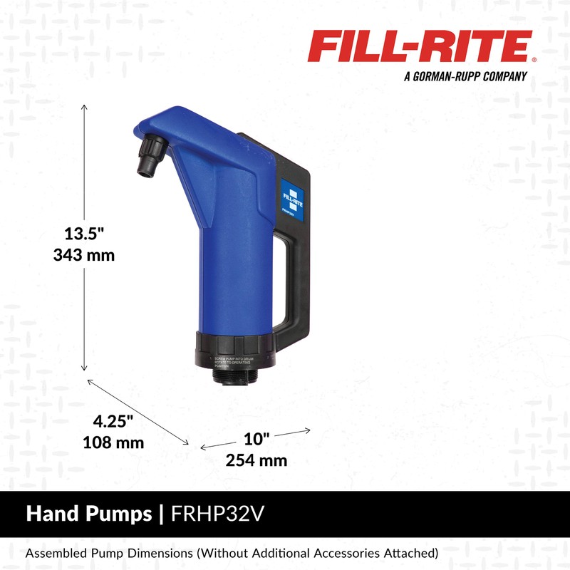 Fill-Rite FRHP32V Hand Operated DEF Transfer Pump - Reduced Foaming