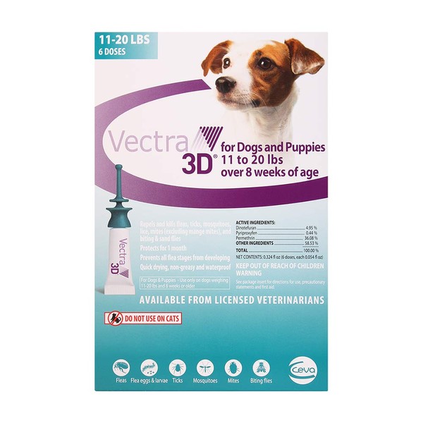 VECTRA 3D Small Dog 11-20lbs, 6 Doses