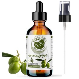 Bella Terra Oils - Organic Squalane Oil 4 oz - Dive into Organic, Olive-Derived, Ideal for Skin and Hair High in Vitamin E, Promotes Supple & Radiant Skin