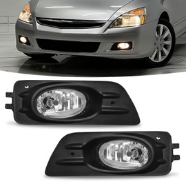 Halogen Fog Light Compatible with 2006 2007 Honda Accord Sedan 4 Door,1 Pair Upgrade Fog Lamps Assembly Replacement, Front Bumper Driving Light Kit (Halogen, 2006-2007)