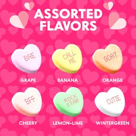 Valentine's Day Tiny Conversation Hearts Candy Bulk Pack - 2 Pound Hard & Crunchy Valentine's Candy Heart Shapes In Resealable Bag For Candy Buffets, Candy Exchange, Snacks & Treats
